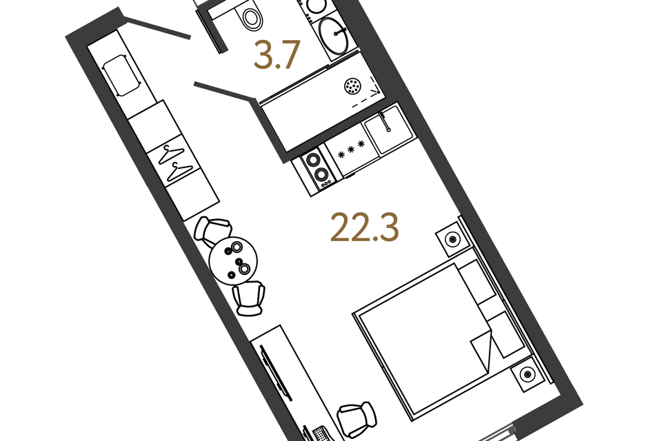 Продаётся студия, 26 м²