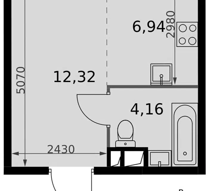 Продаётся студия, 23.4 м²