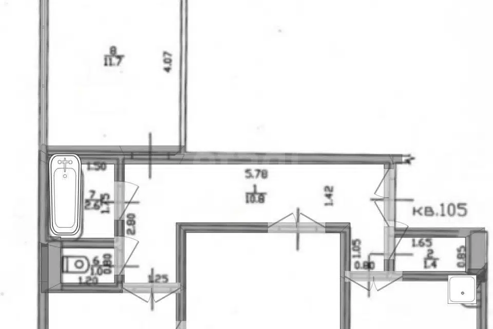 Продаётся 3-комнатная квартира, 63.8 м²