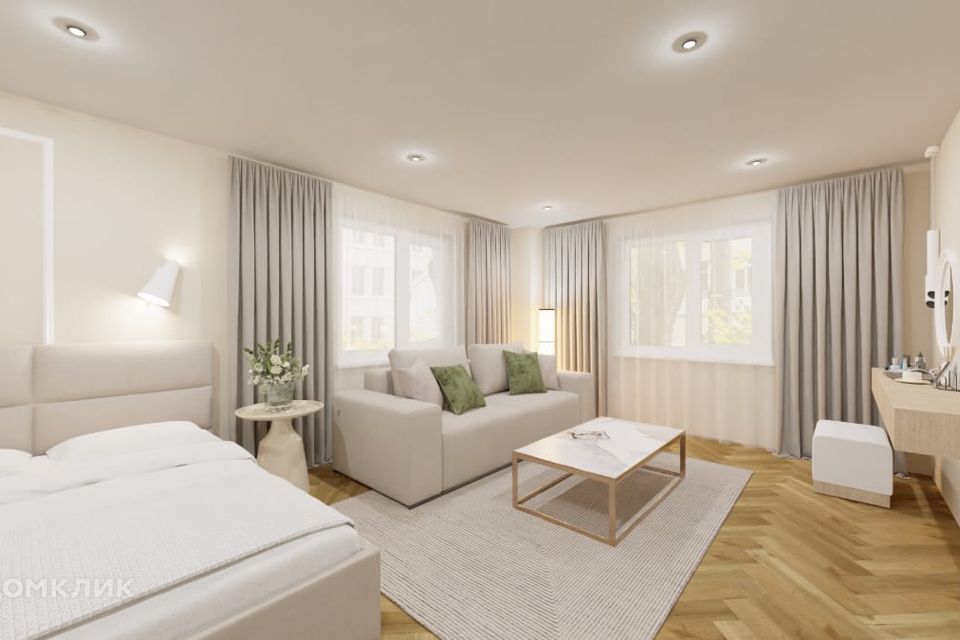 Продаётся 1-комнатная квартира, 48.42 м²