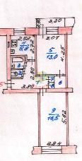 Продаётся 2-комнатная квартира, 46.8 м²