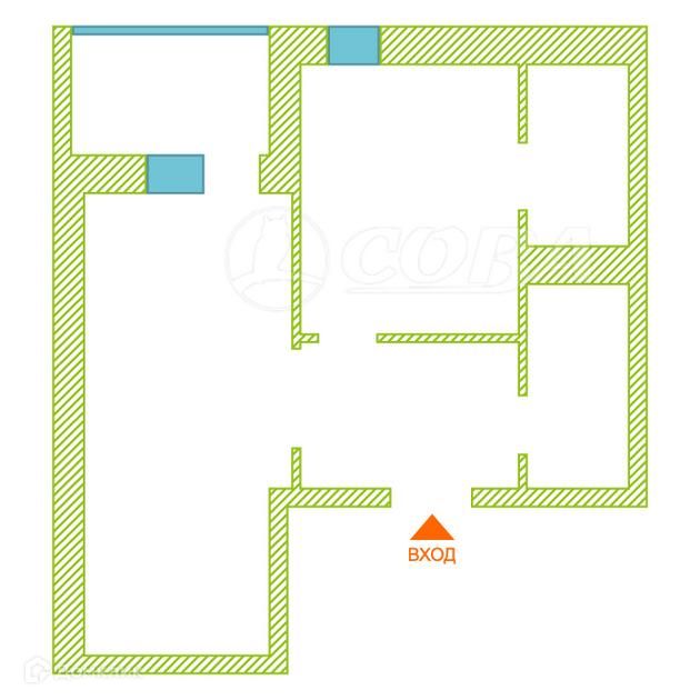 Продаётся 1-комнатная квартира, 41.7 м²