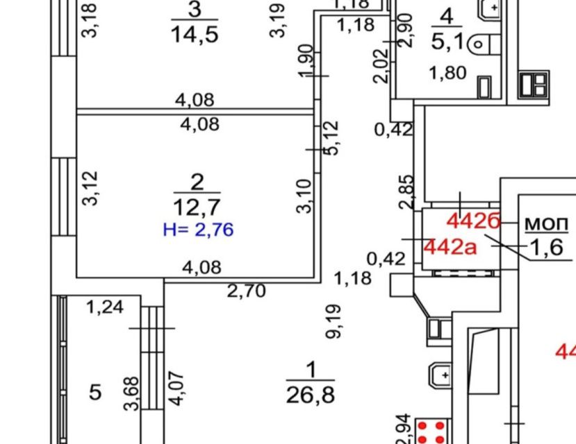 Продаётся 3-комнатная квартира, 59.1 м²