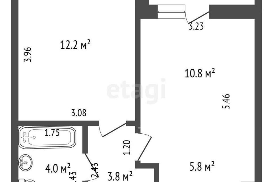 Продаётся 1-комнатная квартира, 36.6 м²