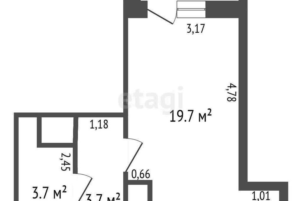 Продаётся студия, 27.1 м²