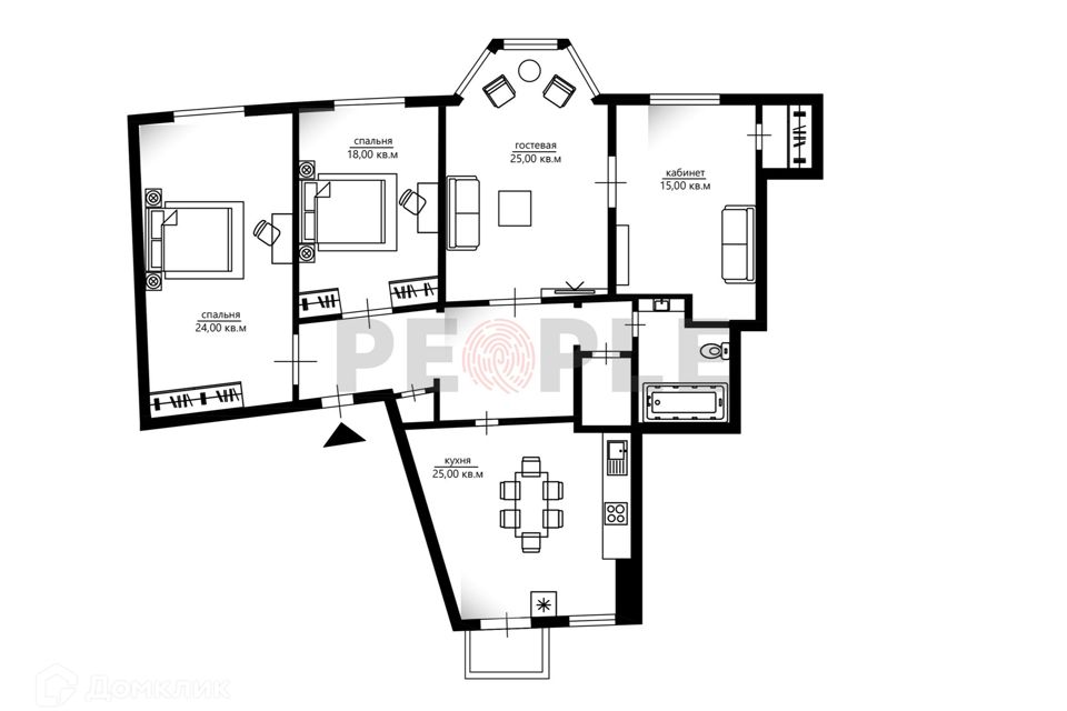 Продаётся 4-комнатная квартира, 133 м²