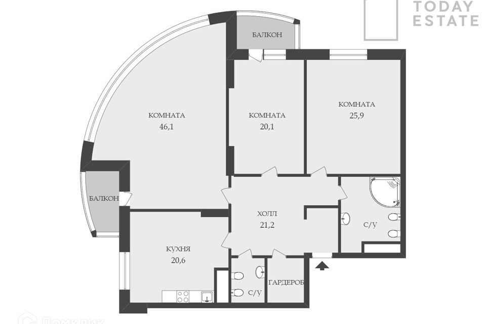 Продаётся 3-комнатная квартира, 151.2 м²