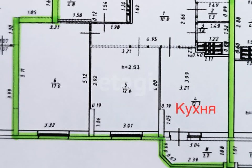 Продаётся 2-комнатная квартира, 59.4 м²