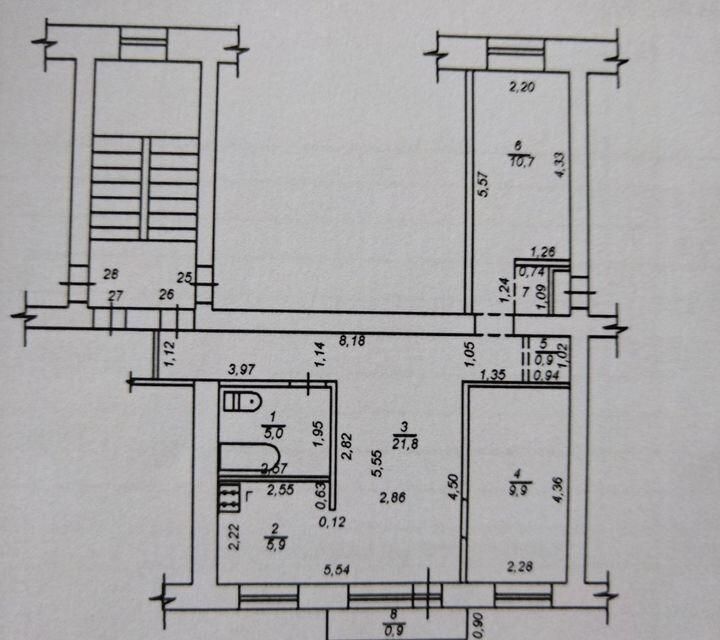 Продаётся 3-комнатная квартира, 55 м²