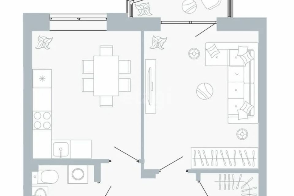 Продаётся 1-комнатная квартира, 39.9 м²