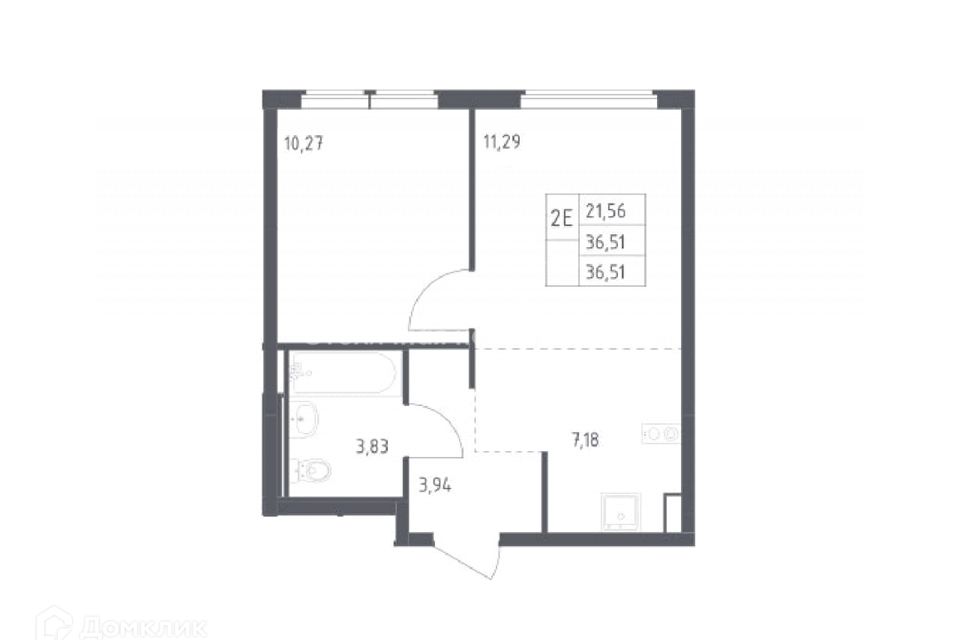 Продаётся 1-комнатная квартира, 36.5 м²