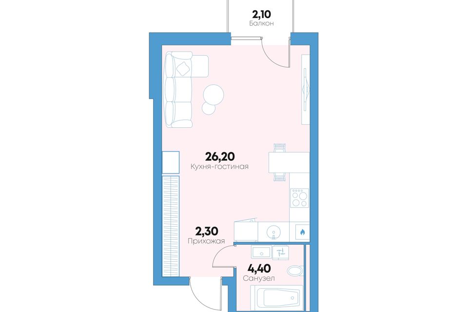 Продаётся студия, 35.2 м²