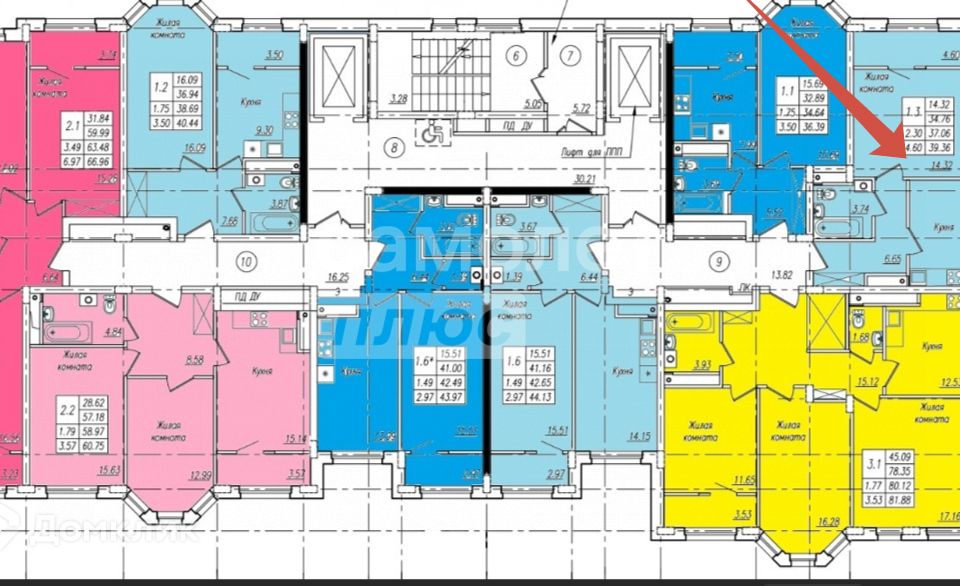 Продаётся 1-комнатная квартира, 39.36 м²
