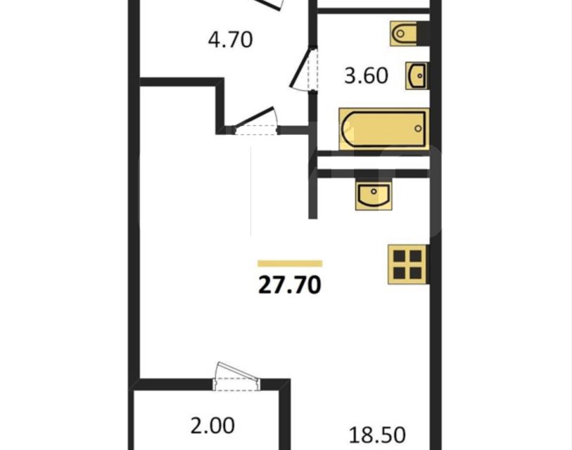 Продаётся студия, 27.7 м²