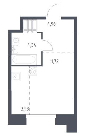 Продаётся студия, 25.07 м²