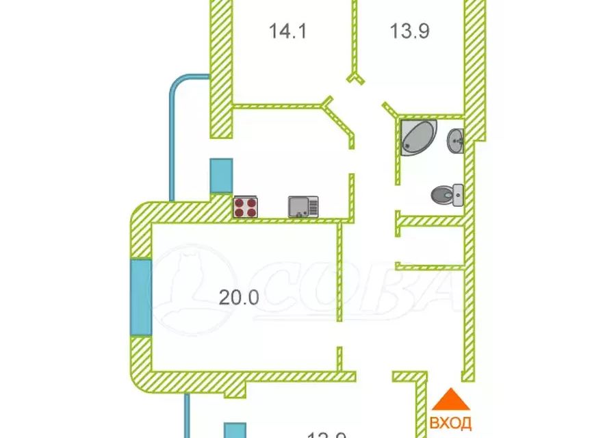 Продаётся 4-комнатная квартира, 96 м²
