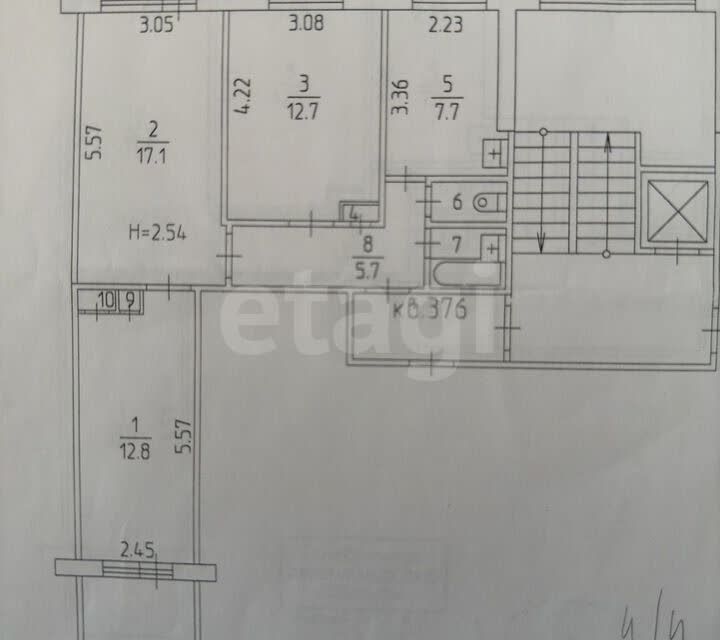 Сдаётся 3-комнатная квартира, 62.7 м²