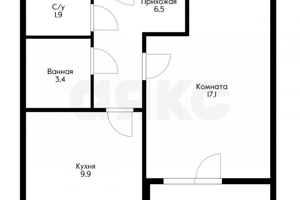 Продаётся 1-комнатная квартира, 40.7 м²