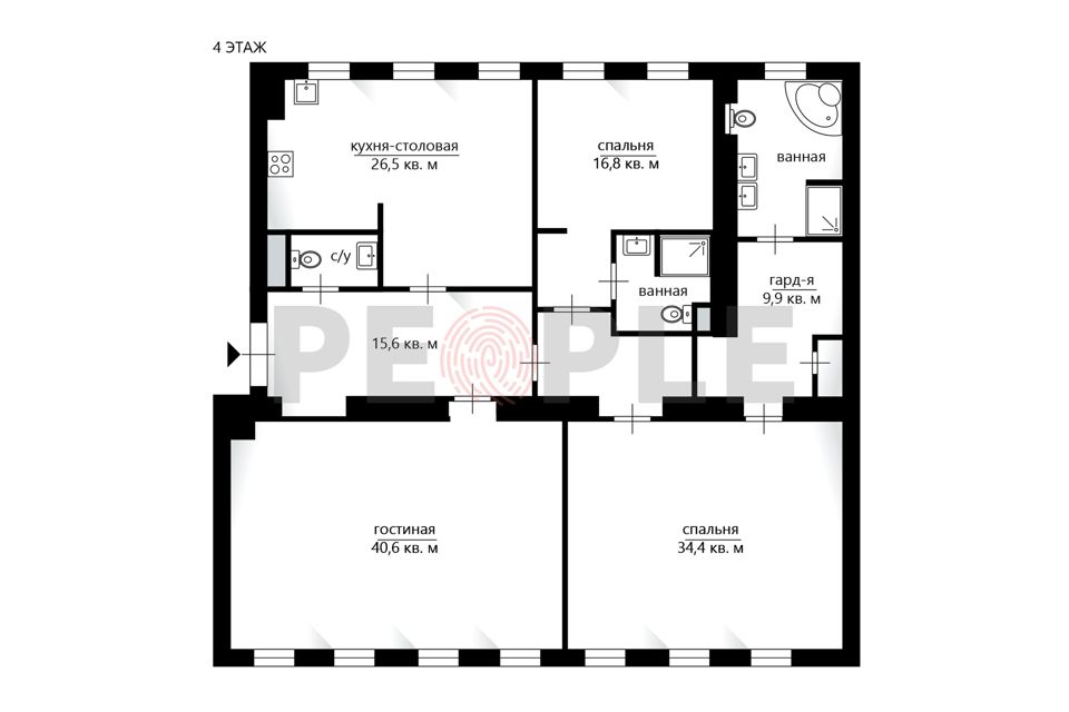 Продаётся 4-комнатная квартира, 170 м²