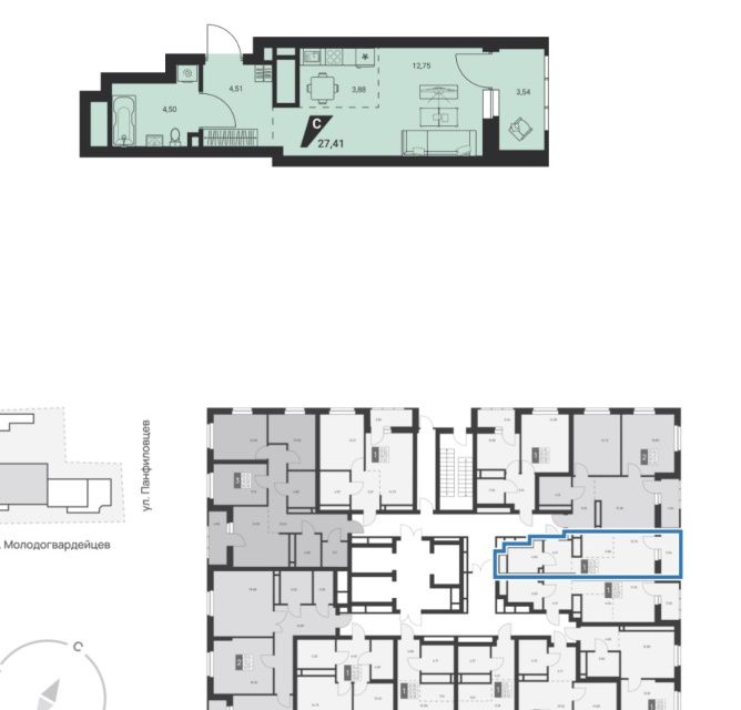 Продаётся студия, 25.1 м²