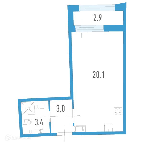 Продаётся студия, 28 м²