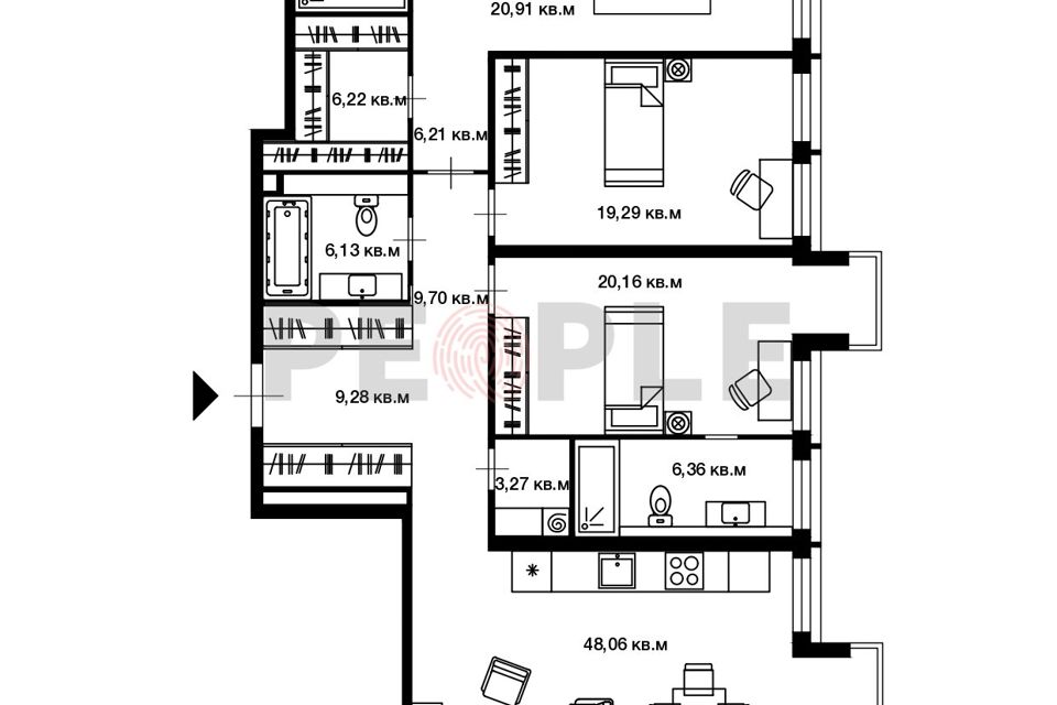 Продаётся 4-комнатная квартира, 161.5 м²