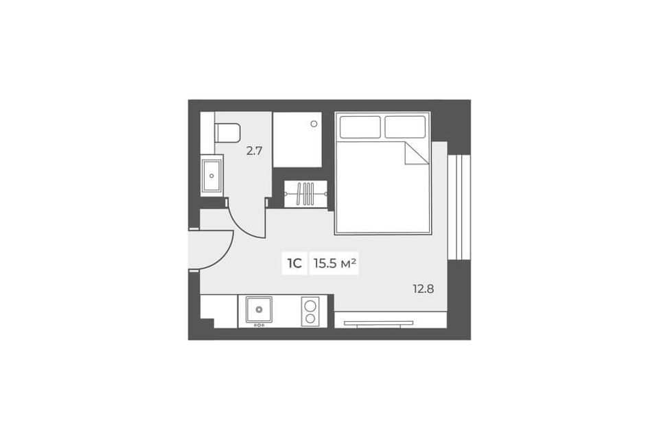 Продаётся 1-комнатная квартира, 15.5 м²