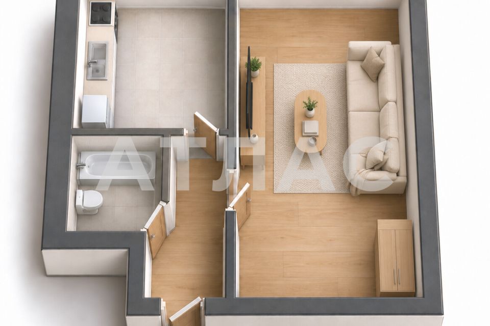 Продаётся 1-комнатная квартира, 29.5 м²
