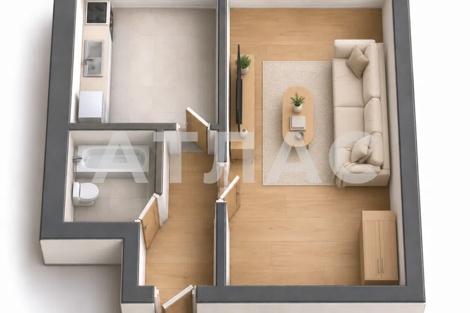 Продаётся 1-комнатная квартира, 29.5 м²
