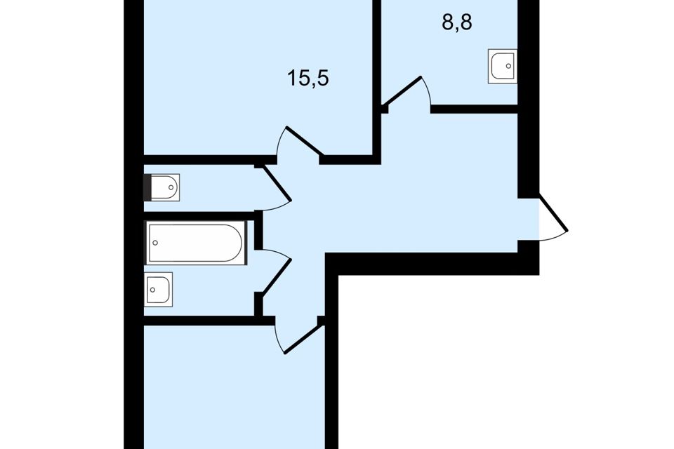 Продаётся 2-комнатная квартира, 52.5 м²