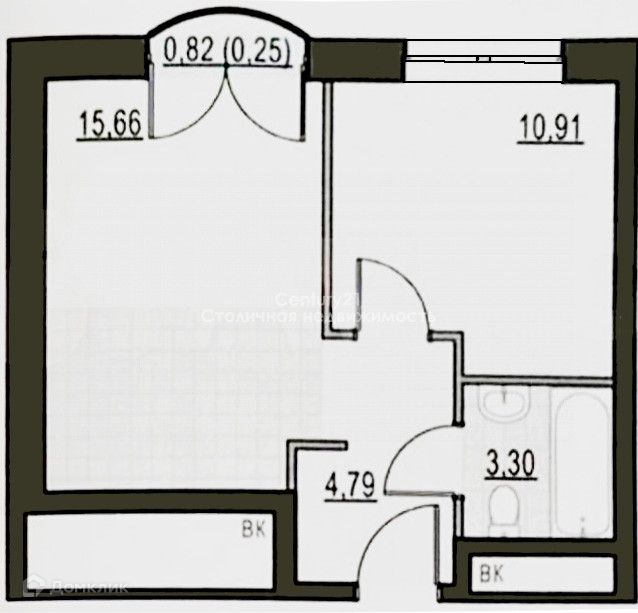 Продаётся 1-комнатная квартира, 36 м²