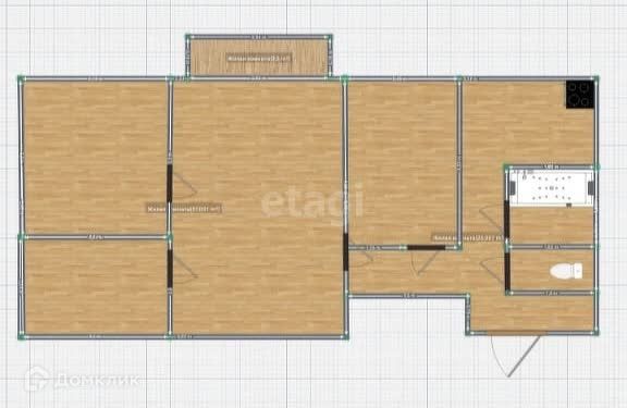 Продаётся 4-комнатная квартира, 61.5 м²
