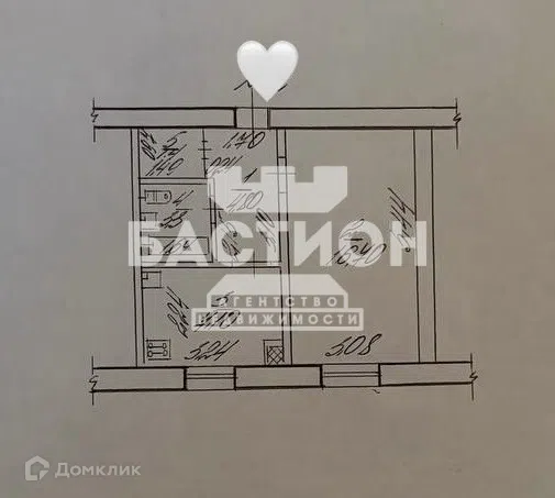 Продаётся 1-комнатная квартира, 33.3 м²