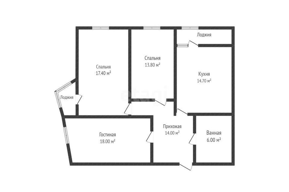 Продаётся 3-комнатная квартира, 85.1 м²