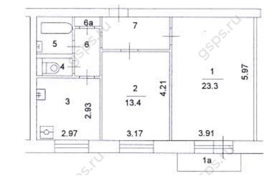 Продаётся 2-комнатная квартира, 56 м²