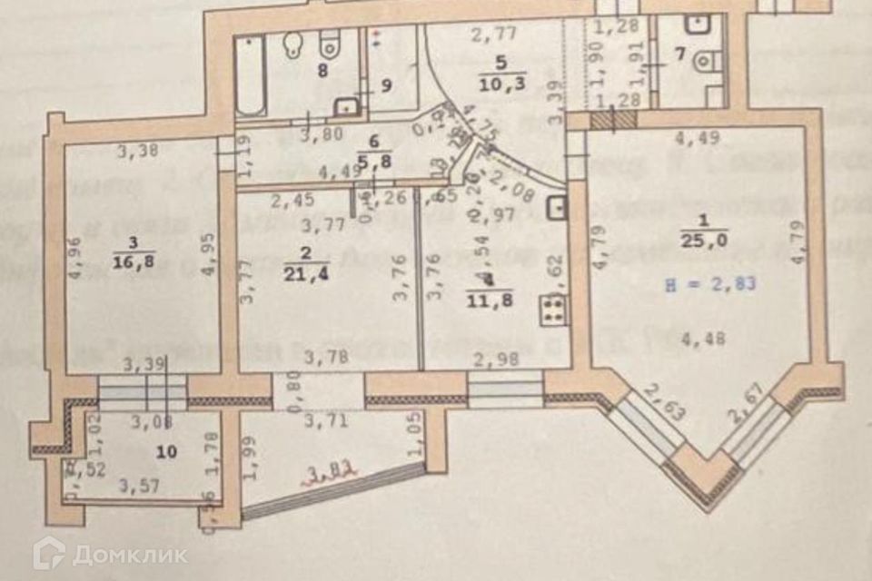 Продаётся 3-комнатная квартира, 100 м²