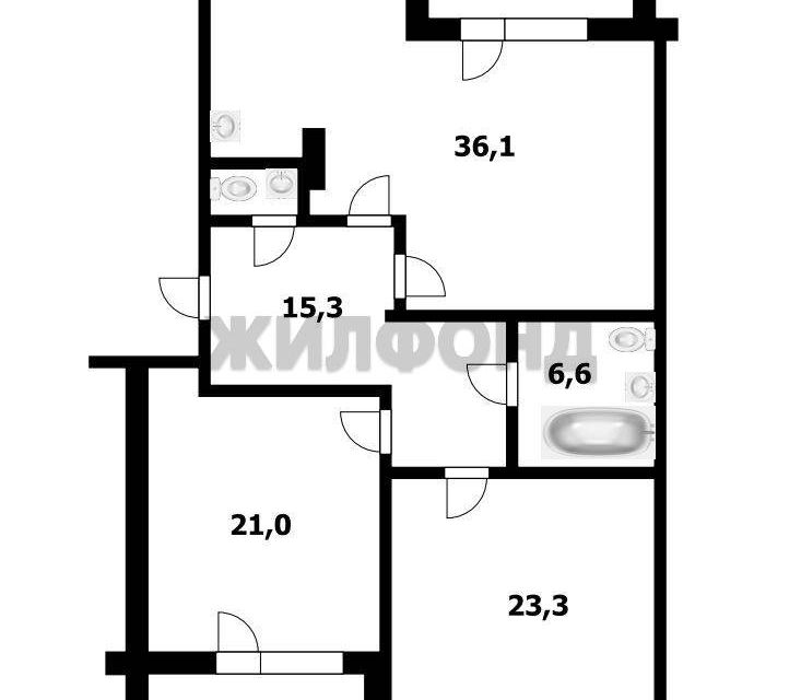 Продаётся 3-комнатная квартира, 107.2 м²