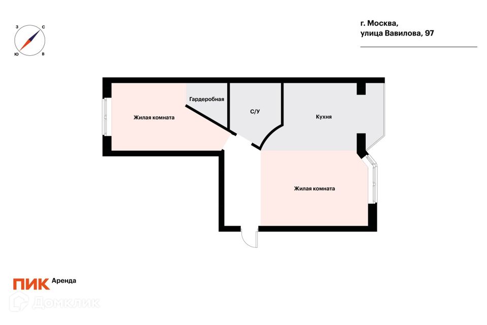 Сдаётся 1-комнатная квартира, 61.9 м²