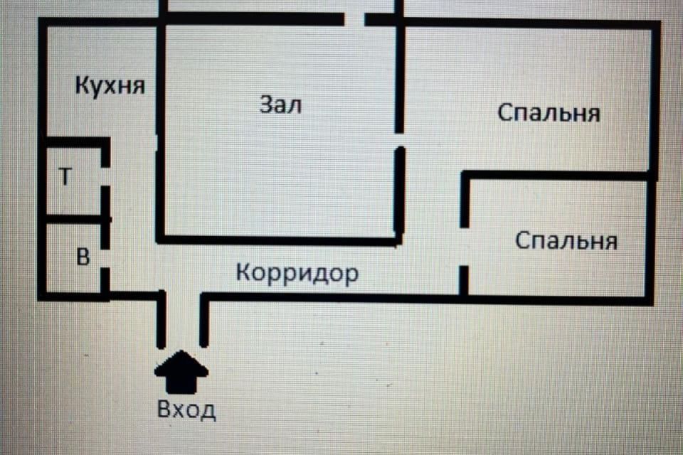 Продаётся 3-комнатная квартира, 57.7 м²
