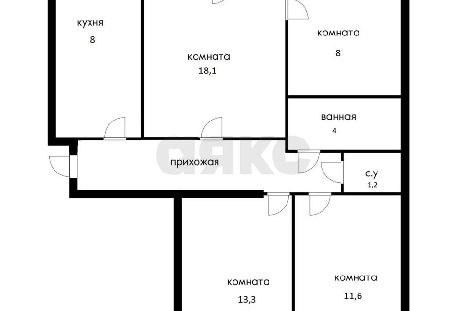 Продаётся 4-комнатная квартира, 85 м²