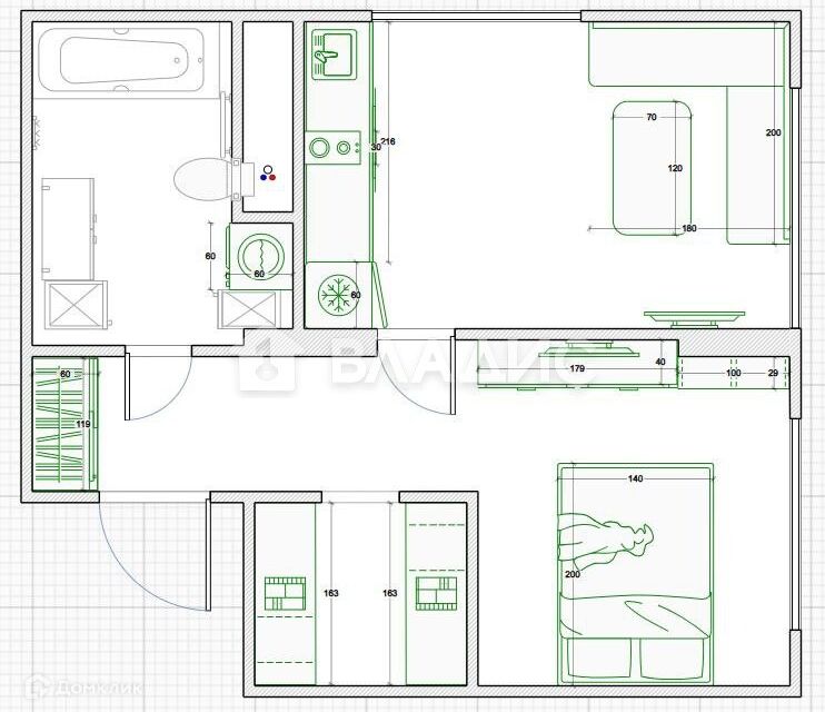 Продаётся 1-комнатная квартира, 35.5 м²