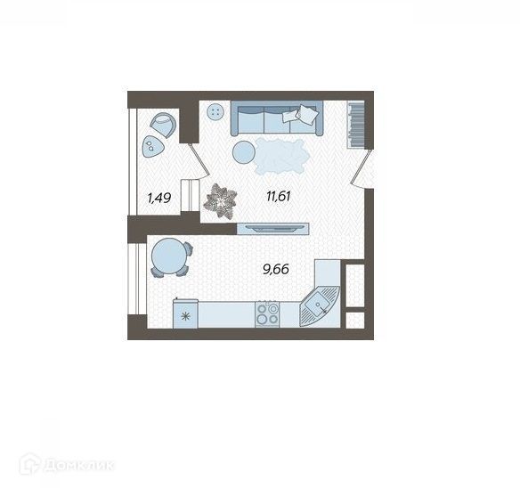 Продаётся 1-комнатная квартира, 24 м²