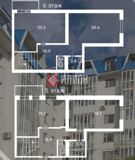 Продаётся 3-комнатная квартира, 123.8 м²