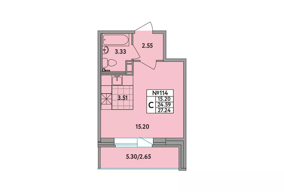 Продаётся студия, 26.9 м²