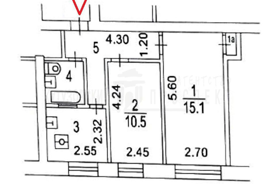 Продаётся 2-комнатная квартира, 42 м²