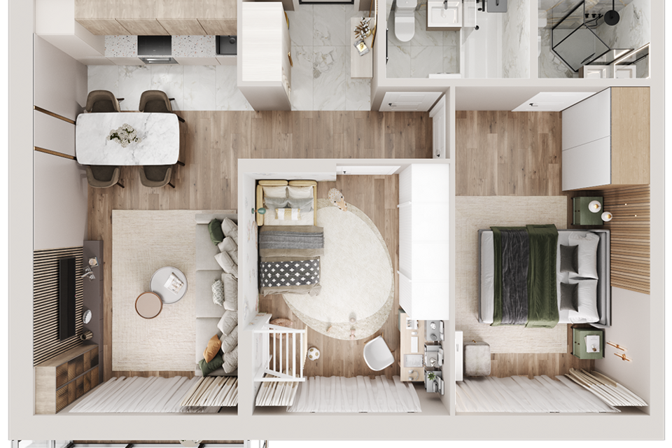 Продаётся 2-комнатная квартира, 61.2 м²