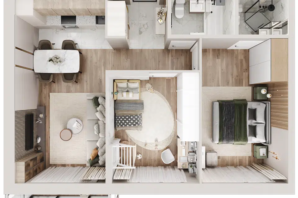 Продаётся 2-комнатная квартира, 61.2 м²