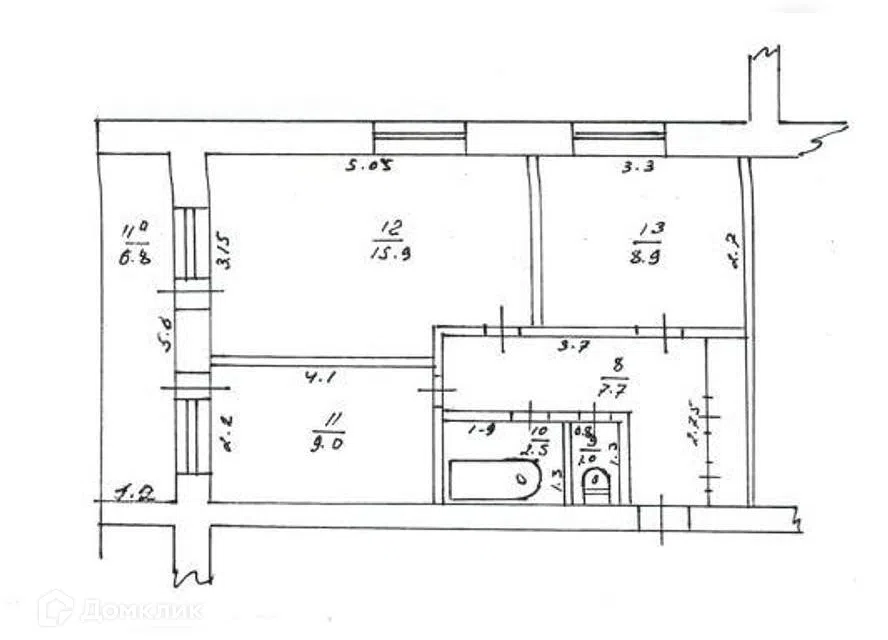 Продаётся 2-комнатная квартира, 51.8 м²