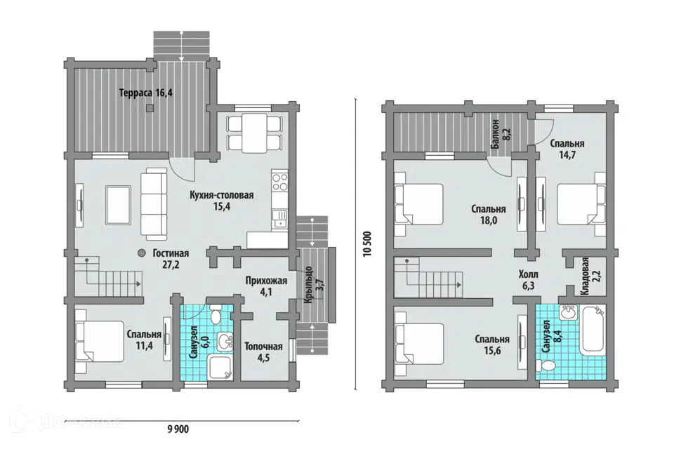 Продаётся 2-этажный дом, 161 м²