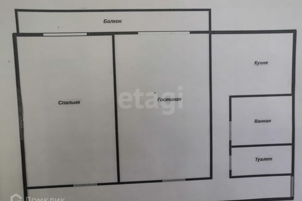 Продаётся 2-комнатная квартира, 51 м²